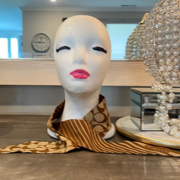 Coach Accessories - Brown Coach Silk Scarf